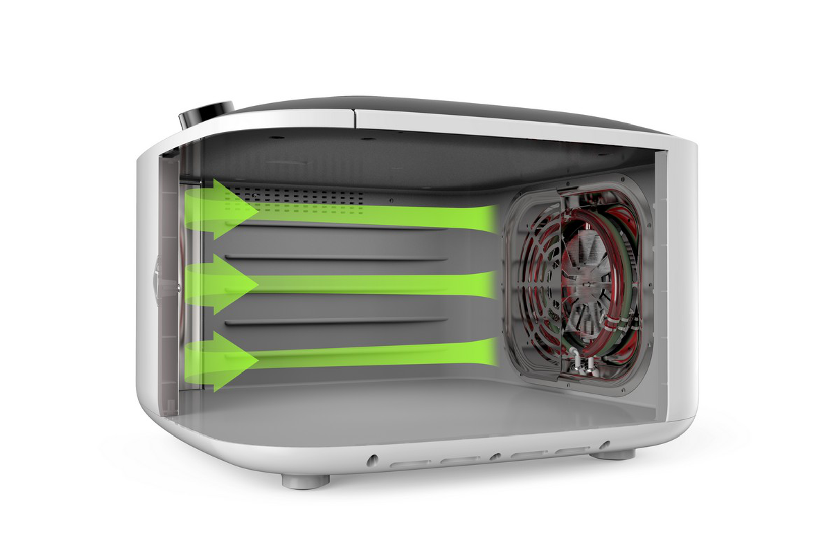 горизонтальный обдув в дегидраторе